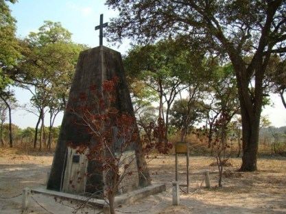 Livingstone Memorial Stand alongside the Livingstone Memorial Kasanka National Park