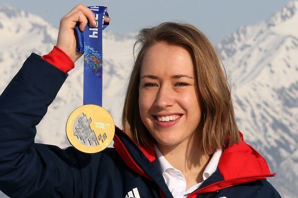 Lizzy Yarnold Winter Olympics Lizzy Yarnold poses with gold medal after