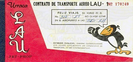 Líneas Aéreas La Urraca wwwaviacolnetimagesstoriestiquetelaurracajpg
