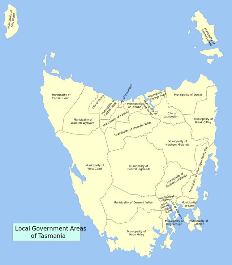 Local government areas of Tasmania