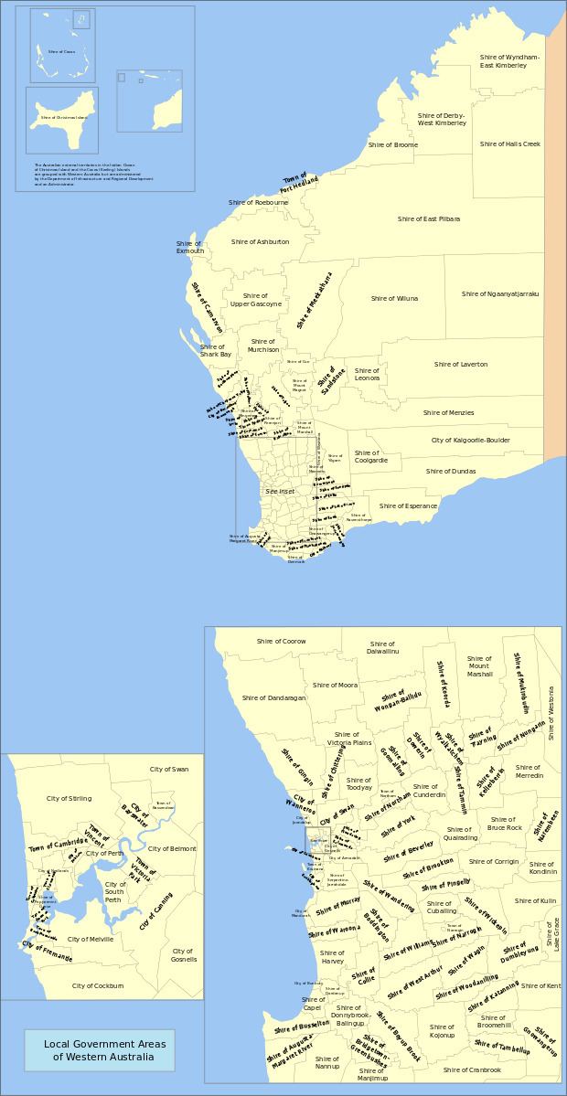 Local government areas of Western Australia
