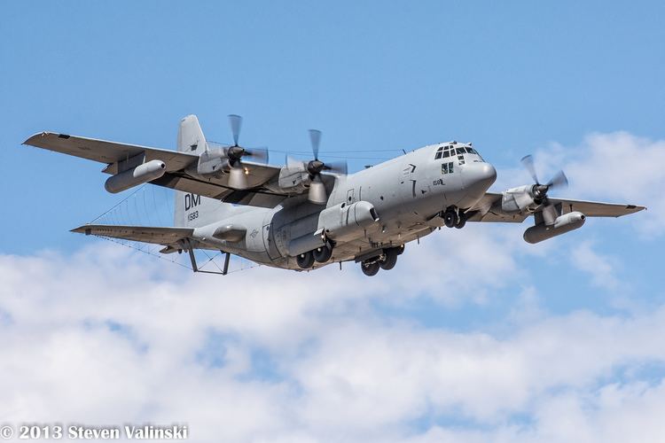 Lockheed EC-130H Compass Call flying in the sky