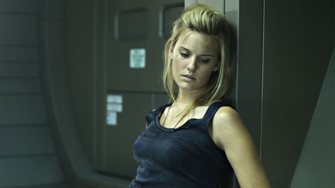 Lockout (film) movie scenes Seeing as someone as hot as Maggie Grace was sent to a space prison as part of her job it s safe to assume she pissed somebody off bad 