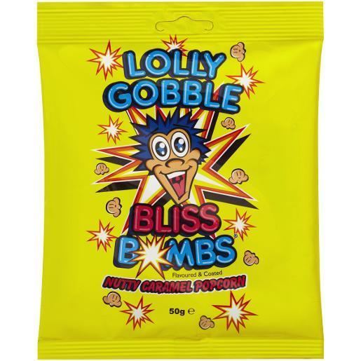 Lolly Gobble Bliss Bombs LOLLY GOBBLE BLISS BOMBS NUTTY CARAMEL POPCORN 50GM