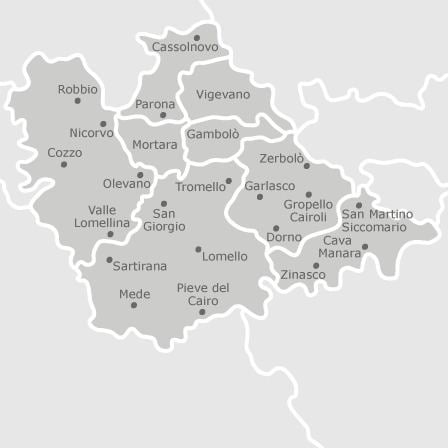 Lomellina Mappa di Lomellina Pavia comuni con annunci di case in vendita