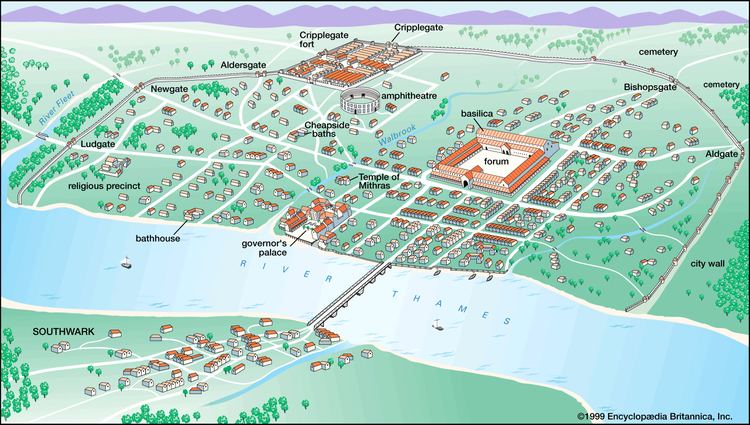 Londinium Roman City of Londinium Around AD 200 Brilliant Maps
