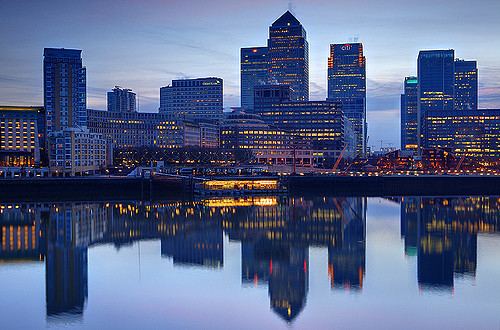 London Docklands View of Canary Wharf Docklands London from Rotherhithe o Flickr