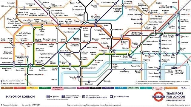 The underground map of London