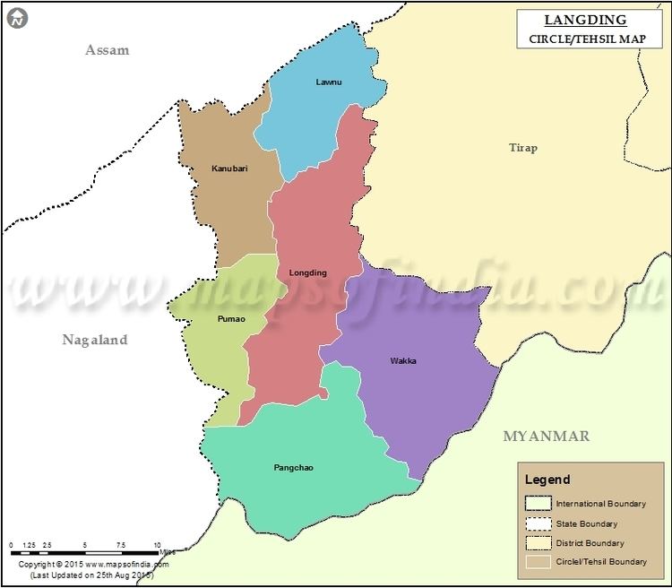 Longding district Longding Tehsil Map Circles in Longding