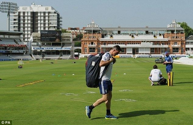 Baseball players at the Lord's Cricket Ground.