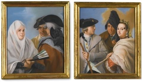 Lorenzo Baldissera Tiepolo A PAIR OF PASTEL DRAWINGS IN THE MANNER OF LORENZO TIEPOLO by
