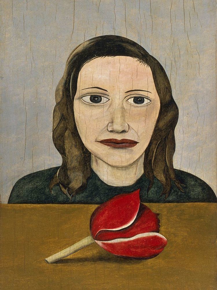 Girl [Lorna Garman Wishart] with Tulip painted by Lucian Freud.