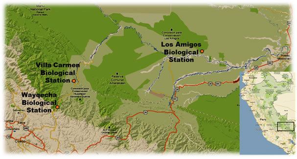 Los Amigos Biological Station wwwamazonconservationorgimagesmapbiostationsjpg