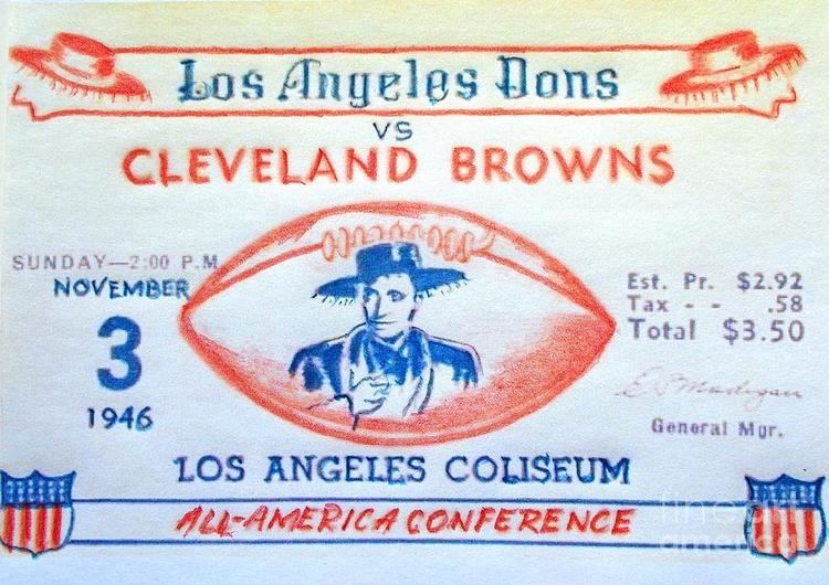 Los Angeles Dons Los Angeles Dons Vs Cleveland Browns Painting by Pg Reproductions
