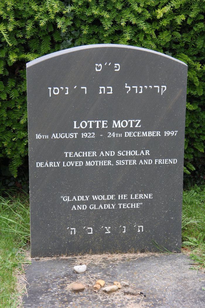 Lotte Motz Lotte Motz 1922 1997 Find A Grave Memorial