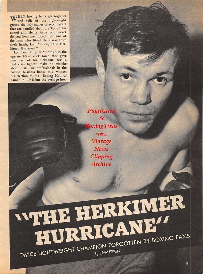 Lou Ambers Boxing News Clipping 1041 The Herkimer Hurricane Lou Ambers