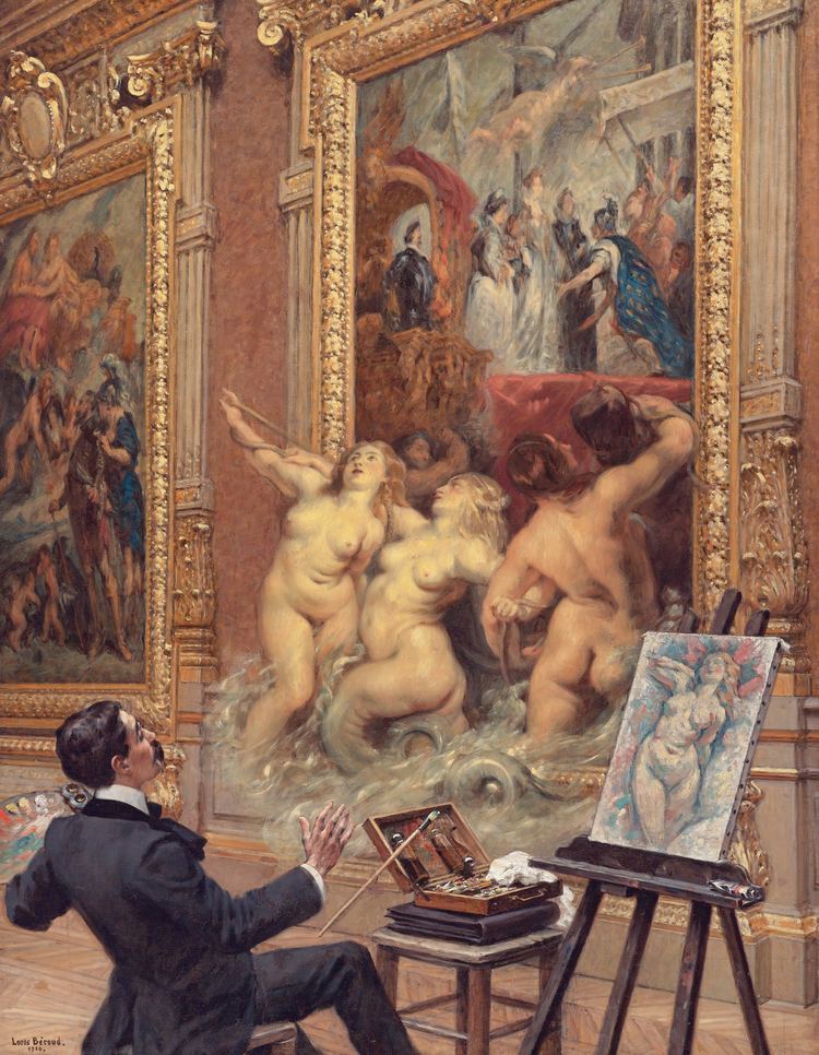 Louis Béroud FileLouis beroud peintre au Louvre l39inondation 1910jpg