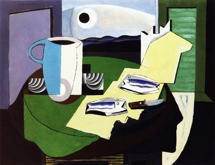 Louis Marcoussis Still LIfe with Fish Louis Marcoussis WikiArtorg