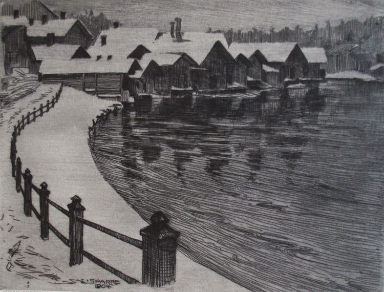Louis Sparre Adventures in the Print Trade Winter an etching by Louis