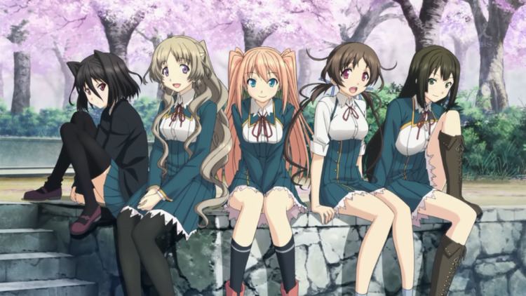 The five main characters of the Japanese adult visual novel Love, Election and Chocolate.