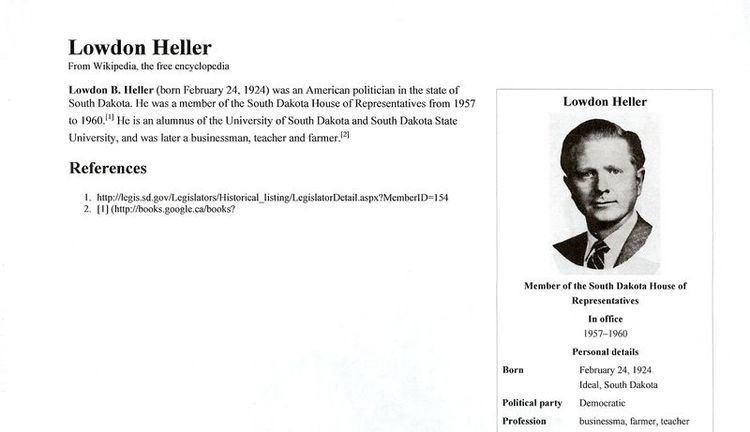 Lowdon Heller Lowdon Heller Obituary Ideal South Dakota KotrbaSmith Funeral Home