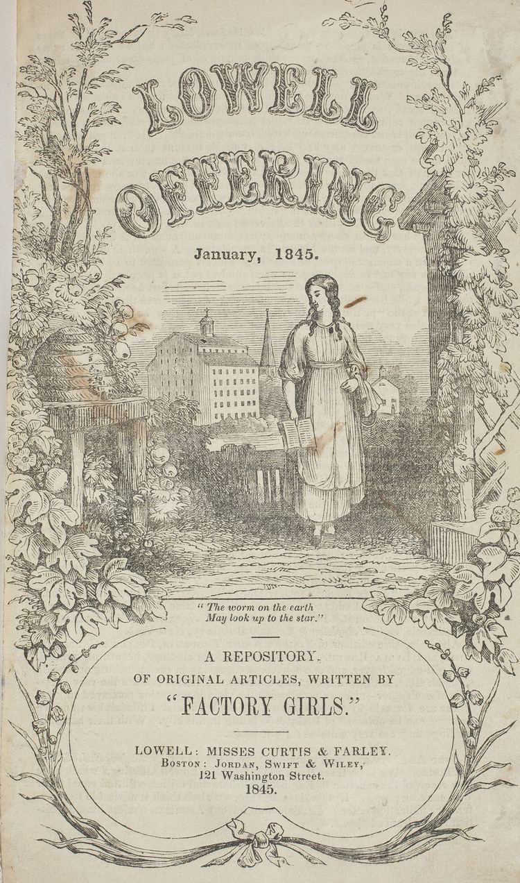 Lowell Offering The Lowell Offering Masthead Mill Girls in NineteenthCentury Print