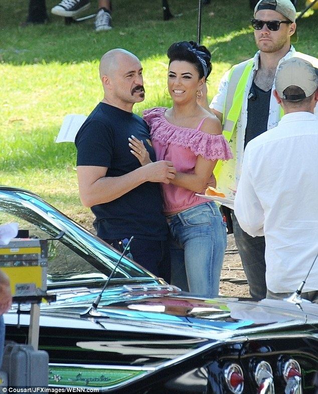 Lowriders (film) Eva Longoria gets affectionate with Demian Bichir while filming Low