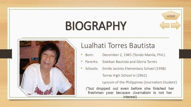 Lualhati Bautista Lualhati Bautista by Marjorie Torres