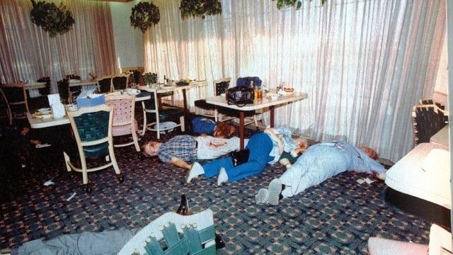 Dead bodies at the crime scene of Luby's shooting