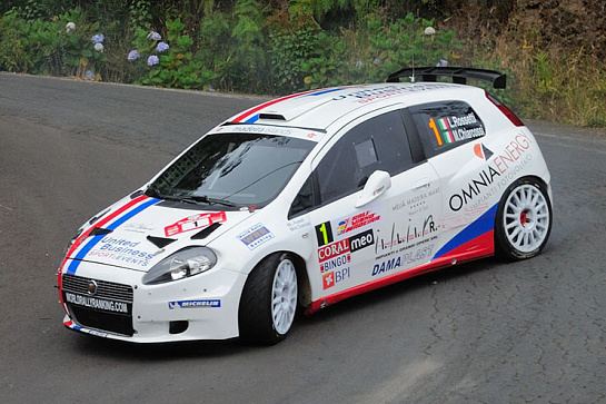 Luca Rossetti Rossetti with the Abarth Grande Punto at the 46th Rallye d