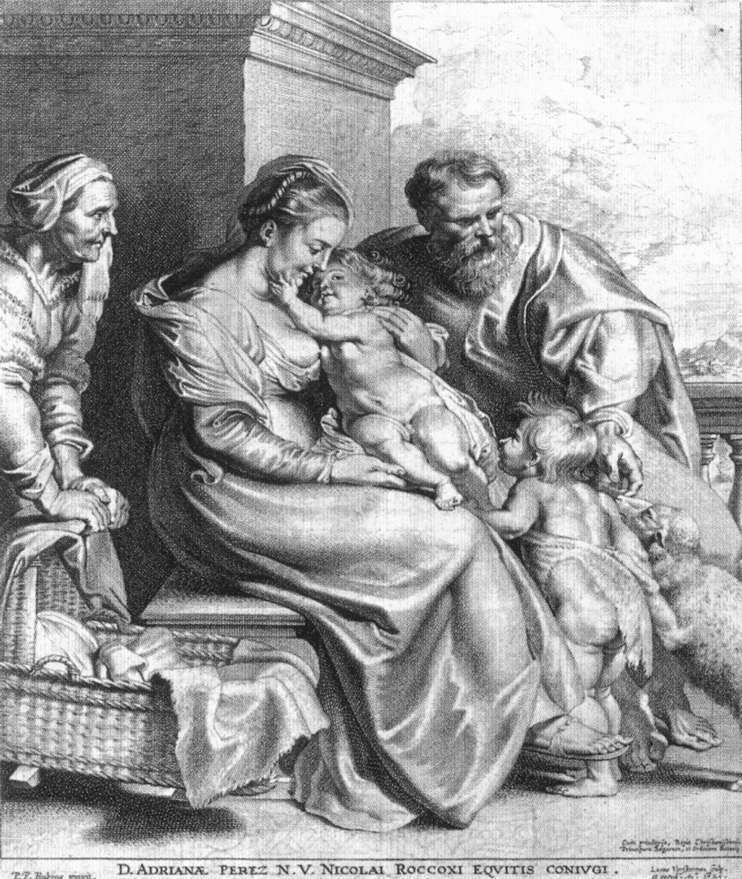 Lucas Vorsterman Holy Family with St John and St Elizabeth by VORSTERMAN Lucas