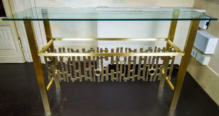 Luciano Frigerio Luciano Frigerio Brass Console at 1stdibs