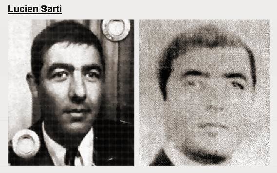 On the left, Lucien Sarti with a slim face and he is wearing a coat, long sleeves, and necktie while on the right, Lucien has a rounded face