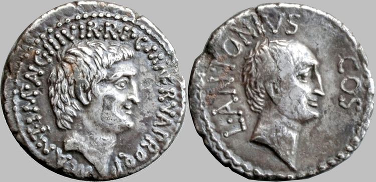Lucius Antonius (grandson of Mark Antony) 5175a Cocceius Nerva Mark Antony Lucius Antonius Denari Flickr