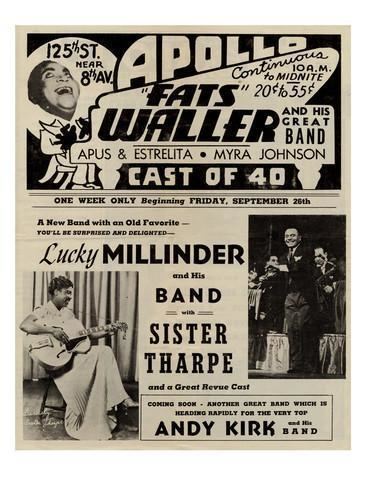 Lucky Millinder Apollo Theatre Handbill Fats Waller Lucky Millinder