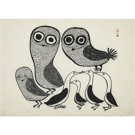 Lucy Qinnuayuak FAMILY OF BIRDS by Lucy Qinnuayuak on artnet