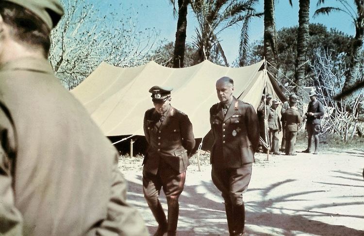 Ludwig Crüwell World War II in Color Erwin Rommel Left and Ludwig Crwell Chats