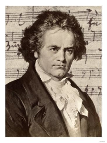 Ludwig van Beethoven Ludwig Van Beethoven with One of His Manuscripts Giclee
