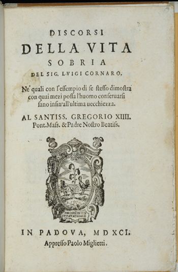Luigi Cornaro Biblioteca Medicea Laurenziana Daita