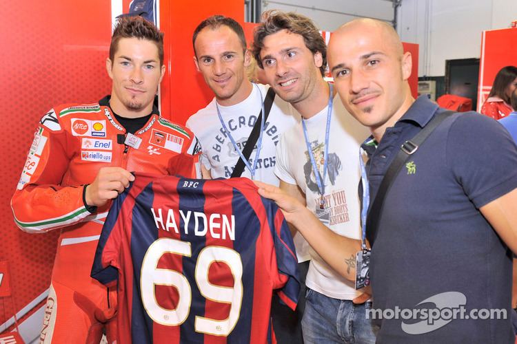Luigi Lavecchia Nicky Hayden Ducati Marlboro Team with Bologna FC