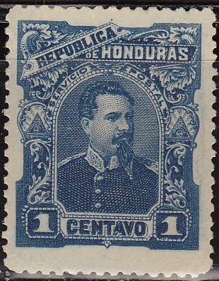 Luis Bográn Sello Honduras 1891 Scott 51 Sello Nuevo Presidente Luis Bogrn 1c