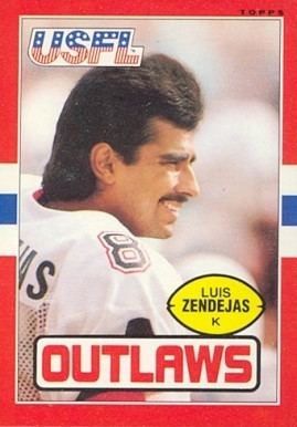 Luis Zendejas 1985 Topps USFL Luis Zendejas 9 Football Card Value Price Guide