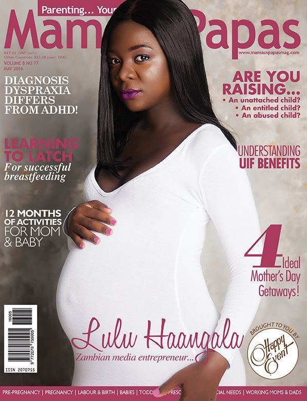 Lulu Haangala Zambia Lulu Haangala on the cover of South Africa39s Mamas amp Papas
