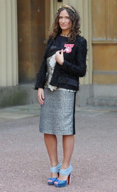 Lulu Kennedy Fashion pioneer Lulu Kennedy collects MBE at Buckingham