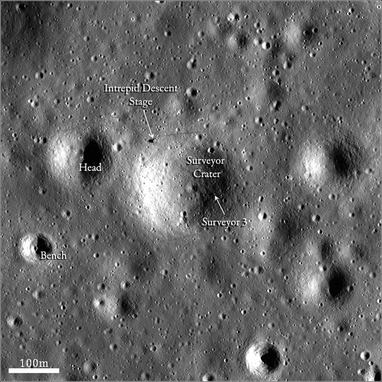 Lunar Reconnaissance Orbiter Lunar Reconnaissance Orbiter Looks at Apollo 12 Surveyor 3 Landing