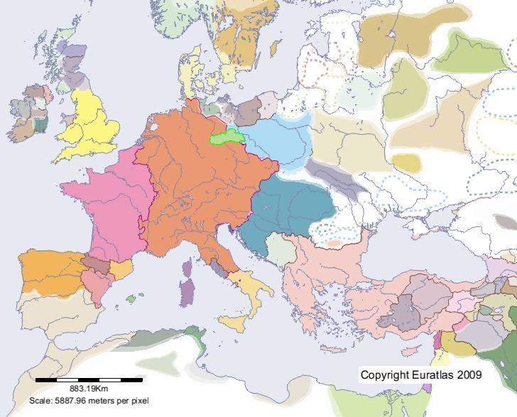 Lusatia Euratlas Periodis Web Map of Lusatia in Year 1100
