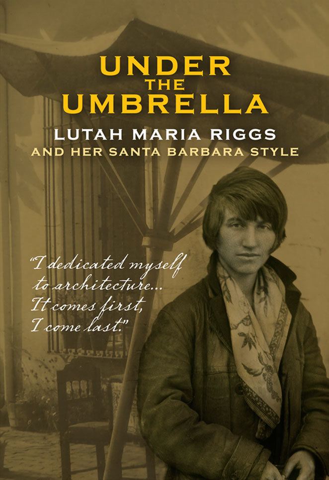 A poster of Lutah Maria Riggs, an American architect, with a quote, and wearing a jacket and a scarf.