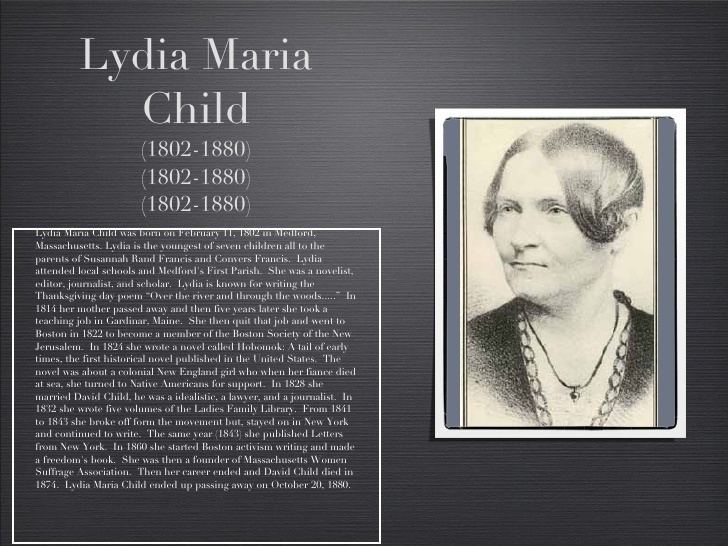 Lydia Maria Child Top Ten Abolitionists