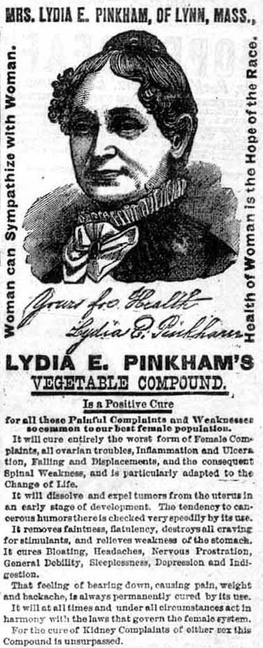 Lydia Pinkham Ad from 1881 for Lydia Pinkham39s Compound at the Museum of