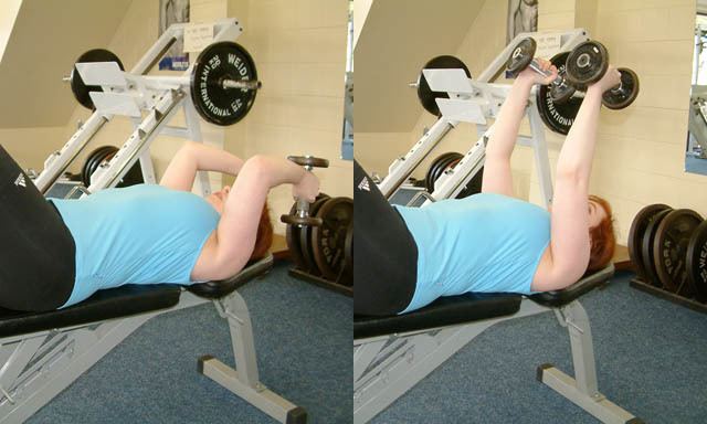Lying triceps extensions